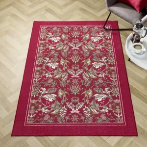 D & D Finch & Flower Washable Rug - Red