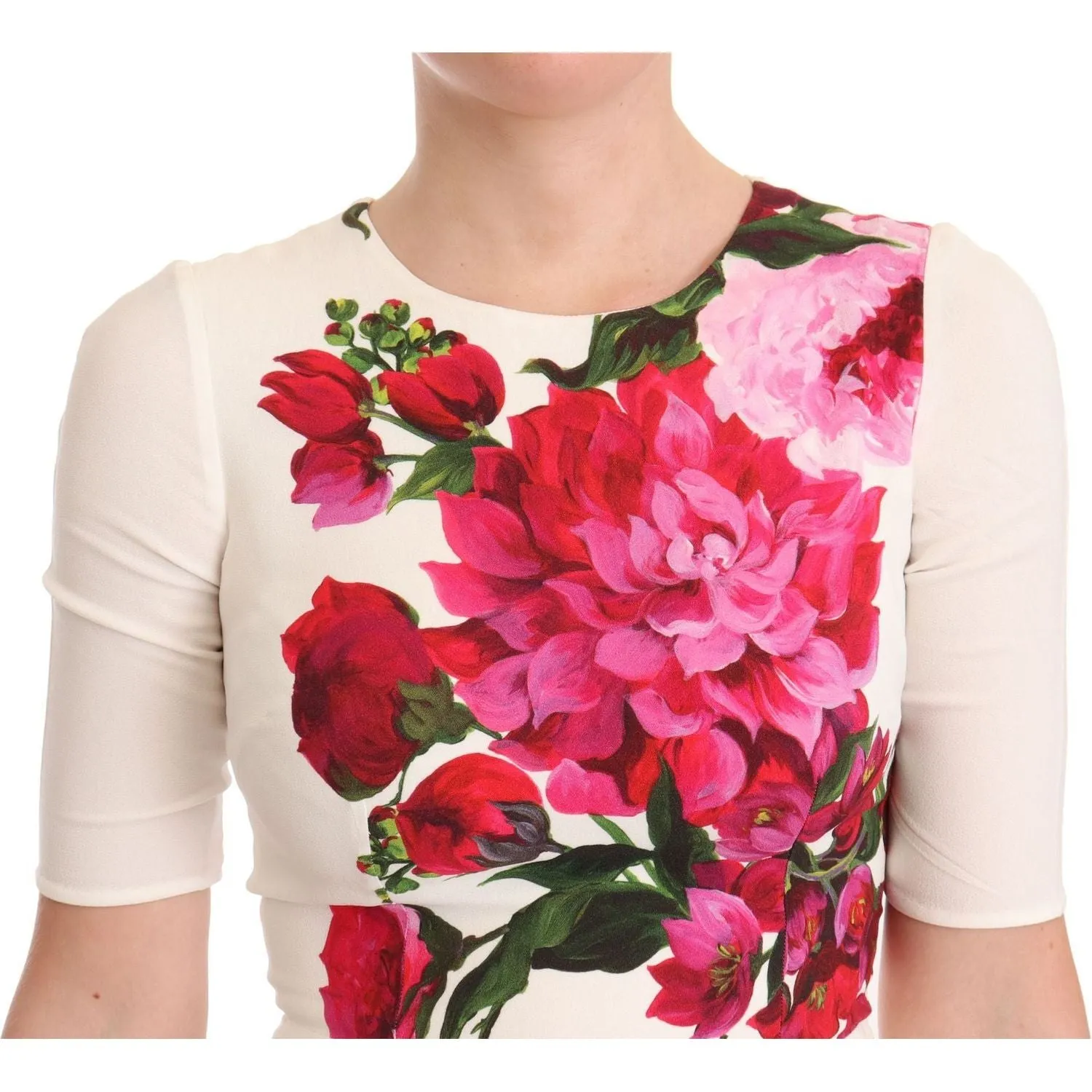 Dolce & Gabbana Elegant Floral Midi Bodycon Dress