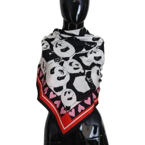 Dolce & Gabbana Elegant Panda Print Silk Scarf