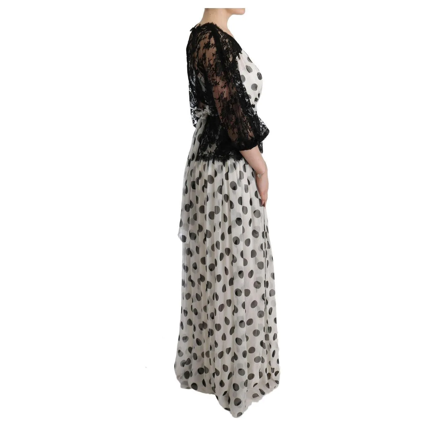 Dolce & Gabbana Elegant Polka Dotted Full Length Gown