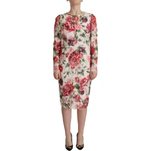 Dolce & Gabbana Elegant Sheath Lace Floral Midi Dress