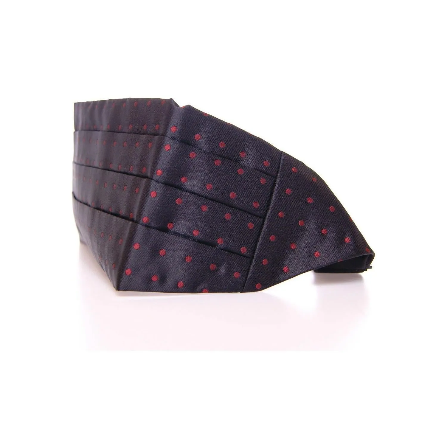 Dolce & Gabbana Elegant Silk Black Cummerbund with Red Polka Dots