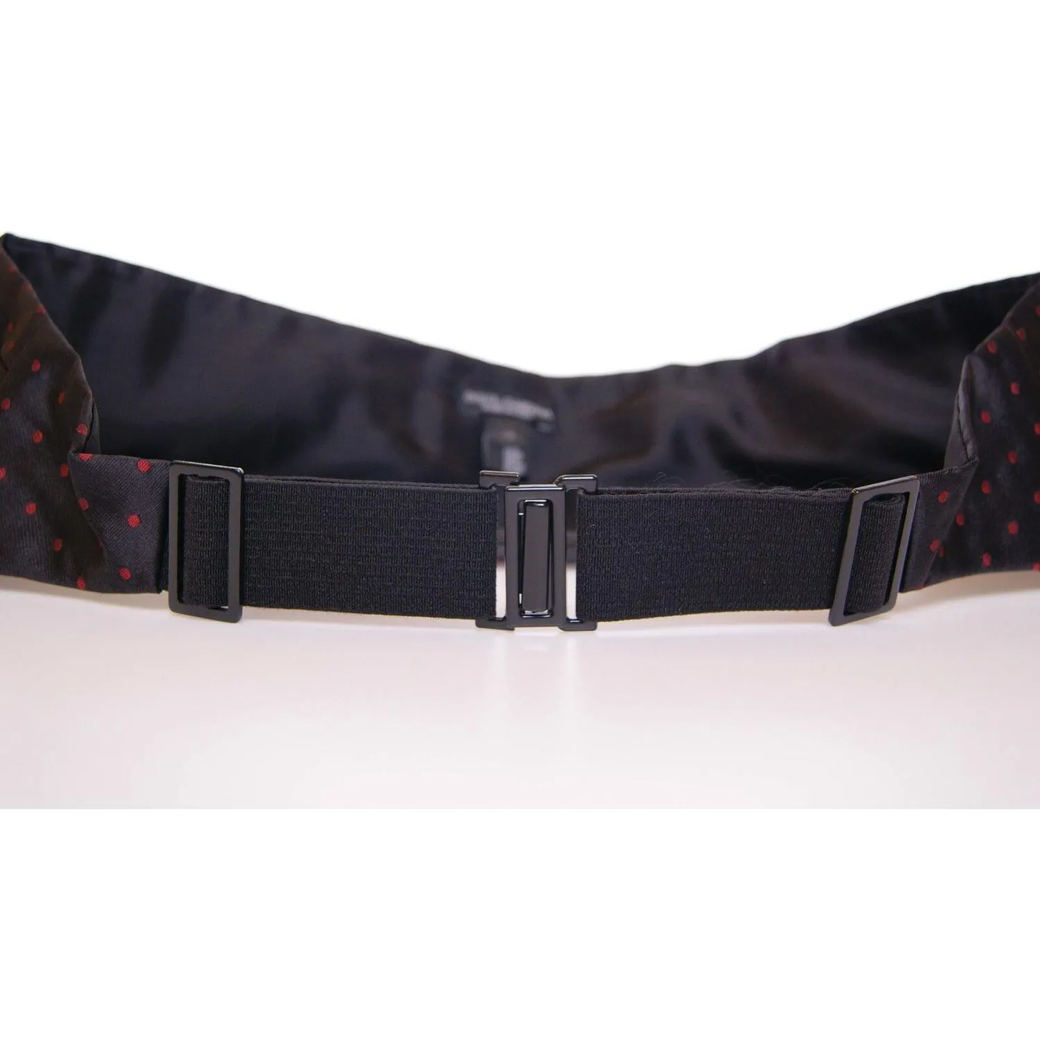 Dolce & Gabbana Elegant Silk Black Cummerbund with Red Polka Dots