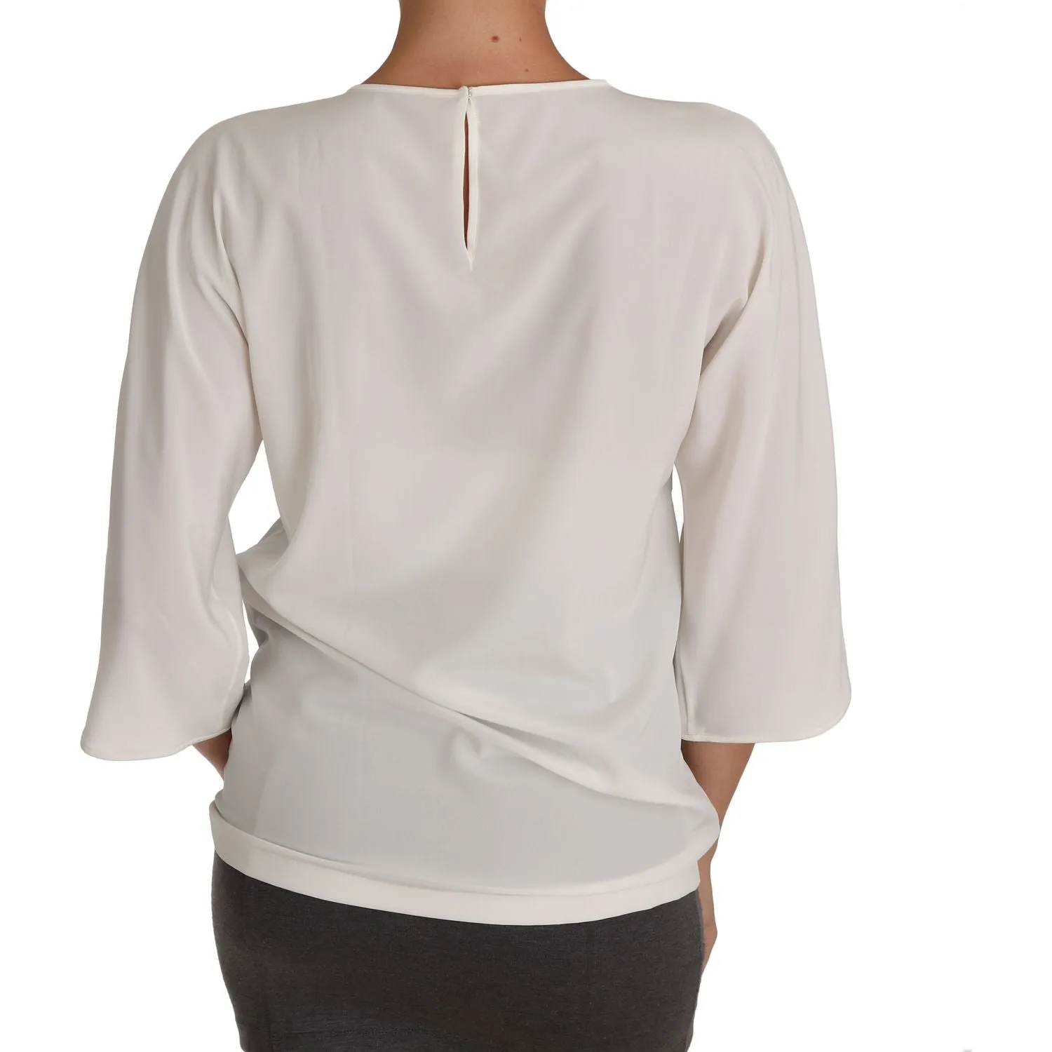 Dolce & Gabbana Elegant Silk Blend Crewneck Blouse