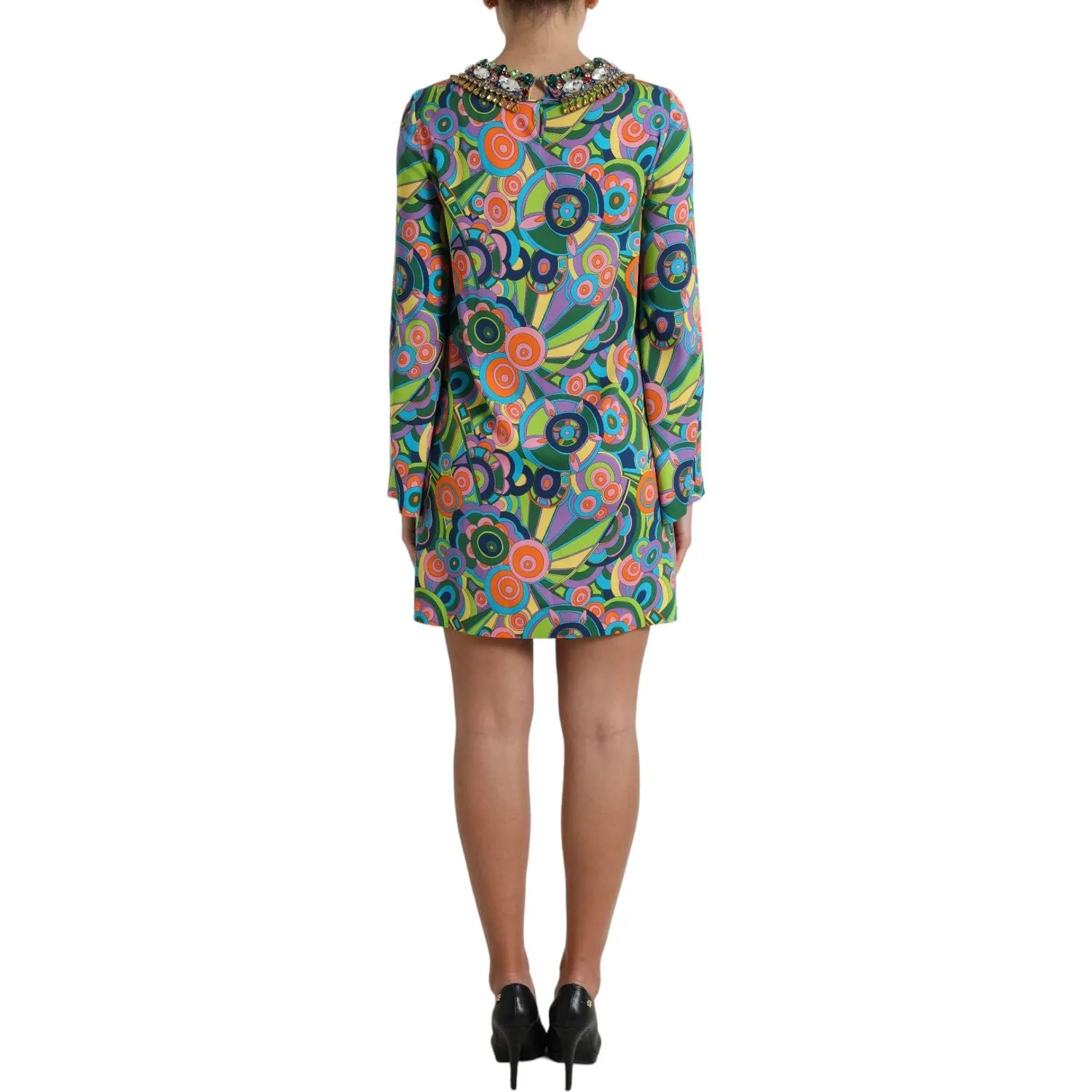 Dolce & Gabbana Multicolor Geometric Silk Mini Dress