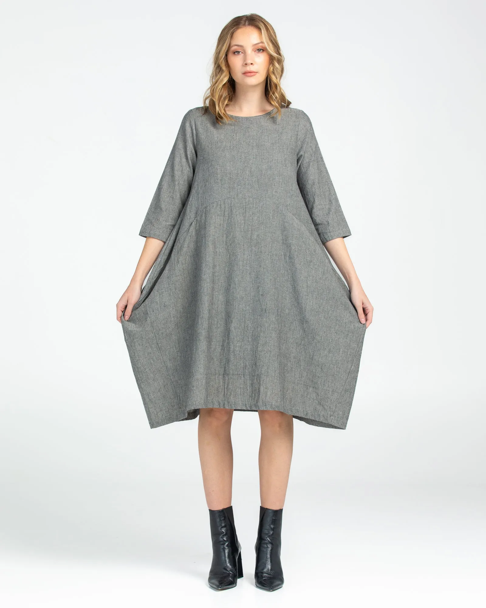 Elka Dress - Winter Black Chambray