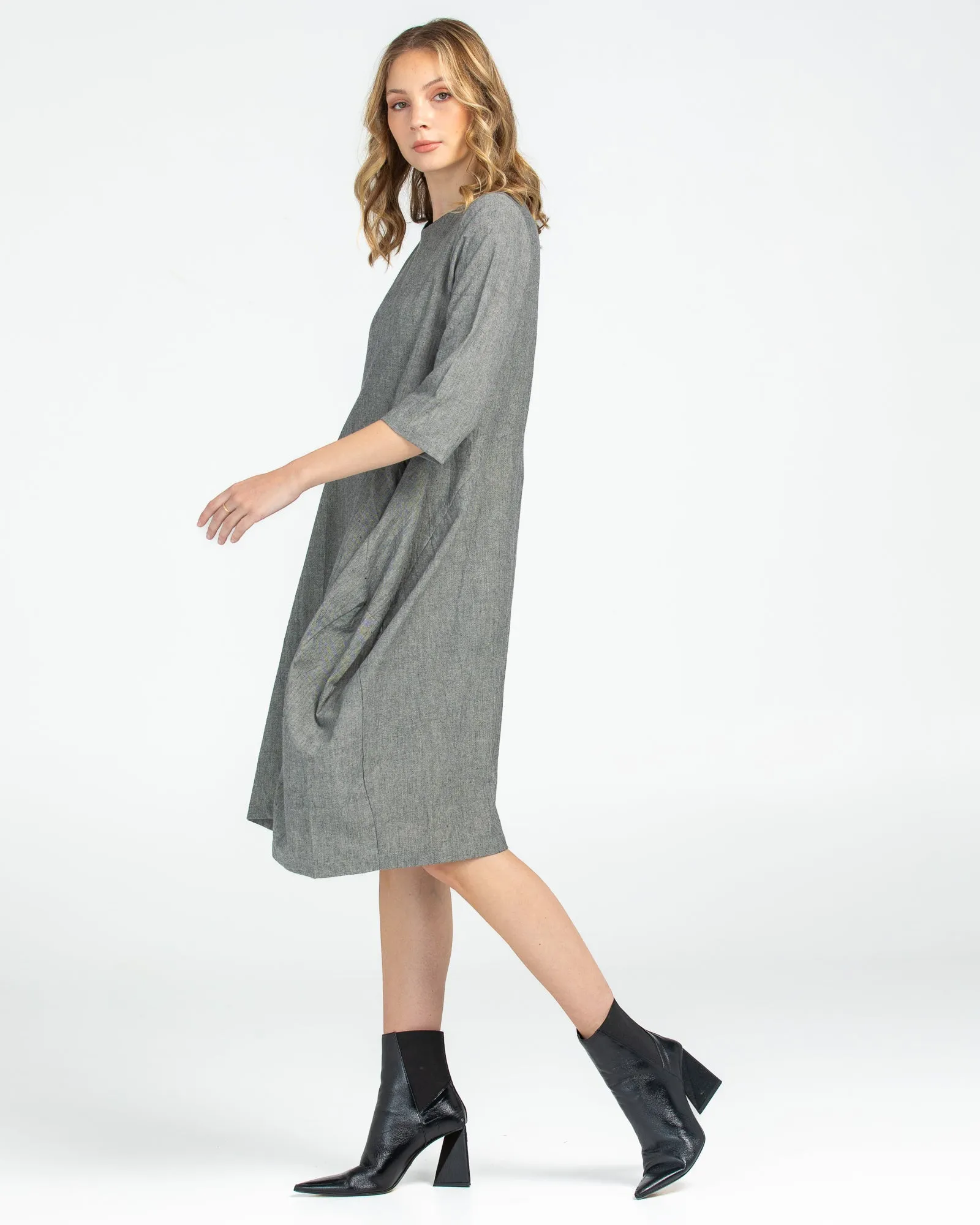 Elka Dress - Winter Black Chambray