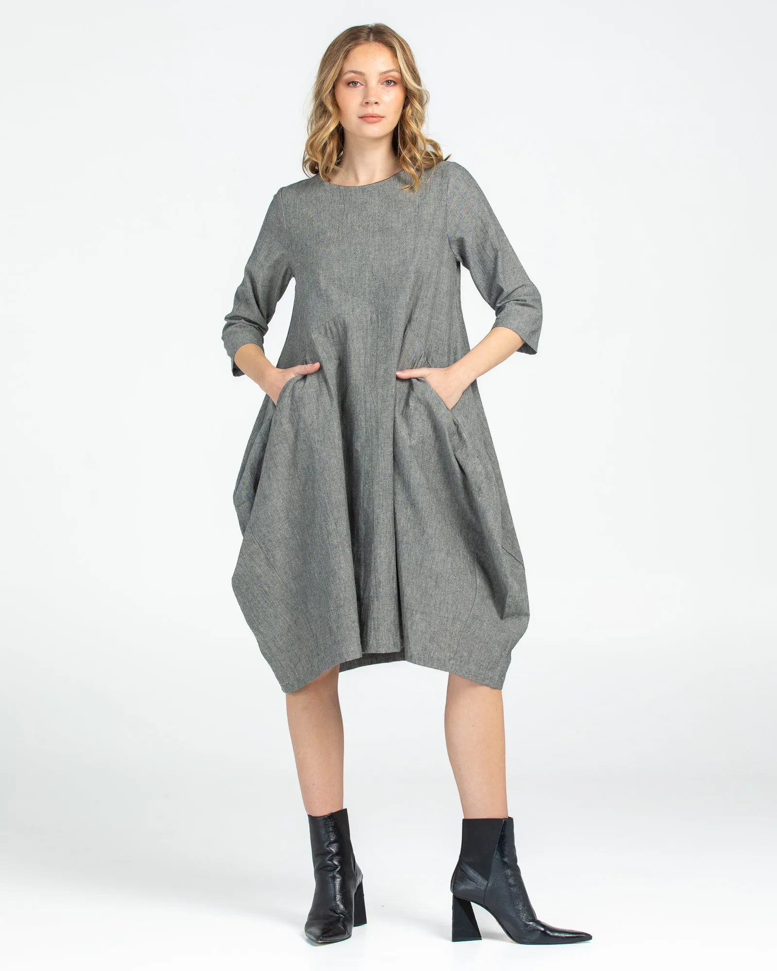 Elka Dress - Winter Black Chambray