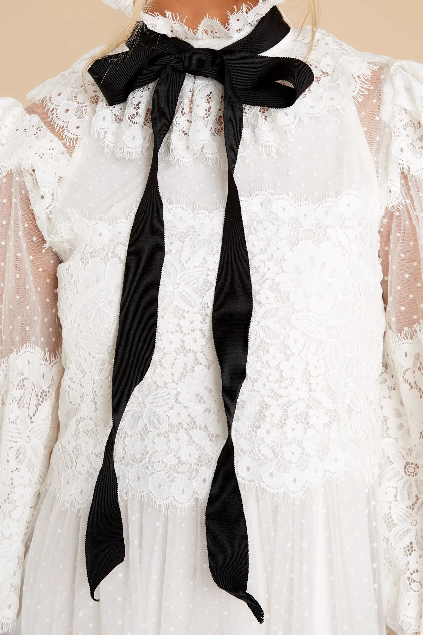 For The Daydreamers White Lace Dress