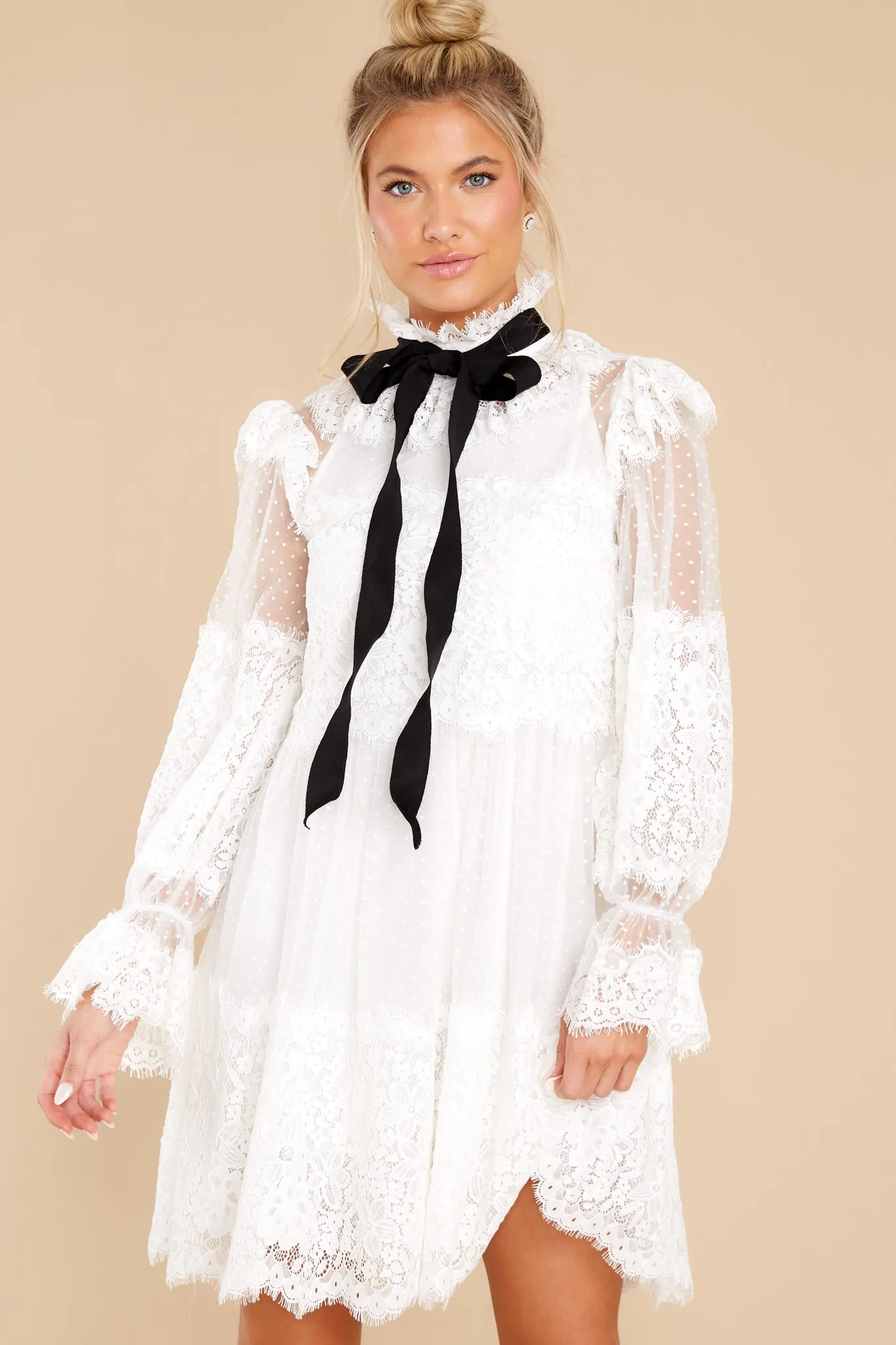 For The Daydreamers White Lace Dress