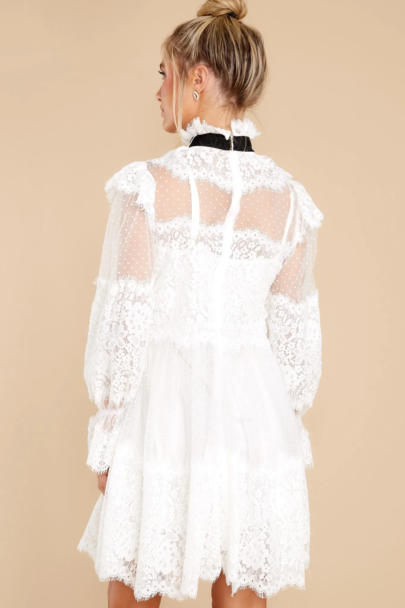 For The Daydreamers White Lace Dress