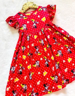 Girls Fun Character Dresses - Red Minnie