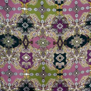 Green/Purple Symmetrical Chiffon Fabric