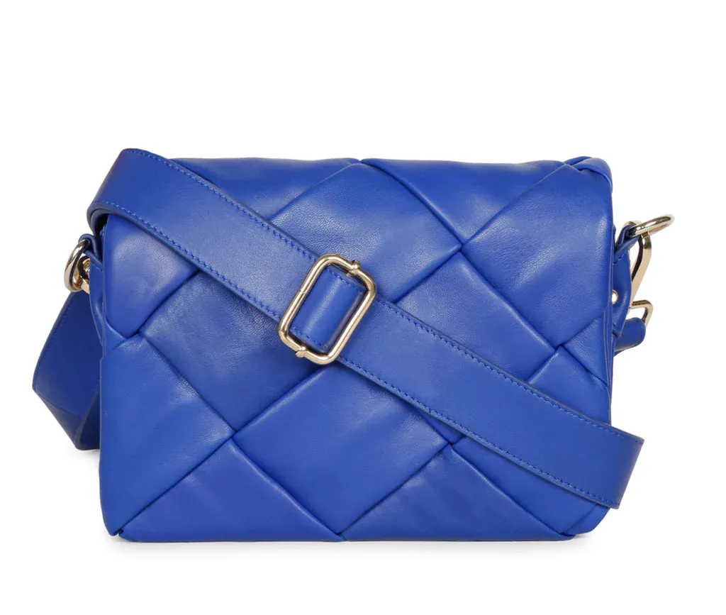 Kate Blue Leather handcrafted Cross Body Sling Bags