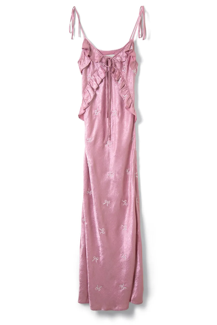 kiki embroidered dress - pink bow