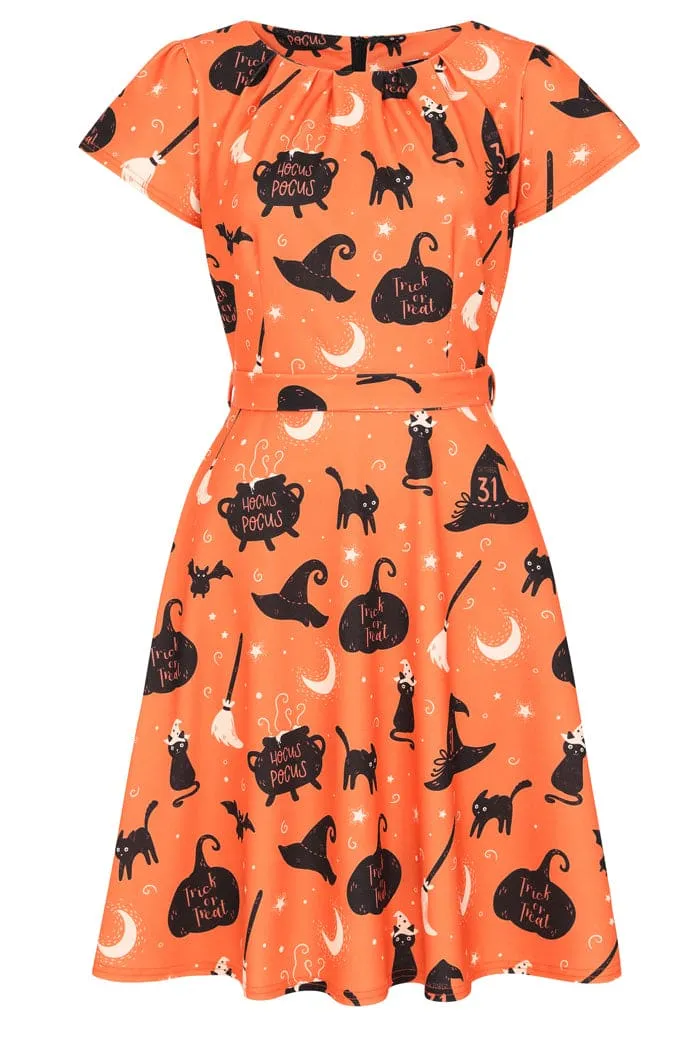 Lady Vintage Day Dress in Hocus Pocus Print