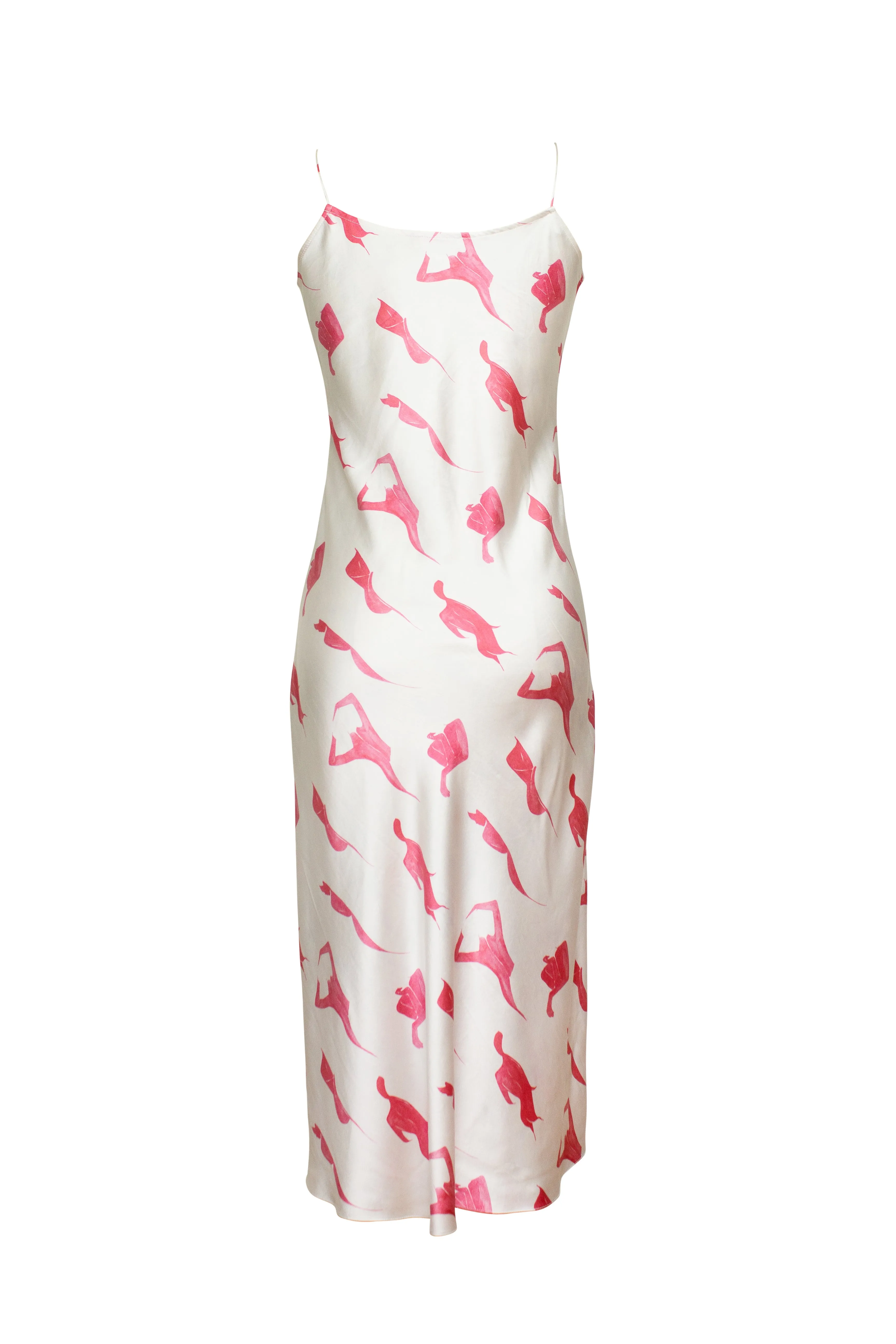 MENORCA PINK FEMALE PRINT SLIP DRESS