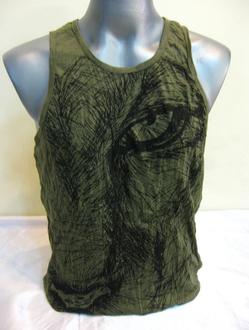 Mens Lions Eye Tank Top in Green