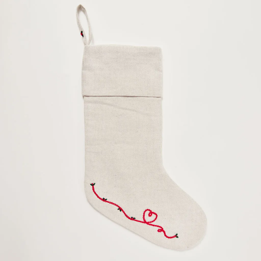 Merry Linen Stocking