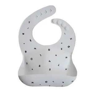 Mushie bib- White Letters