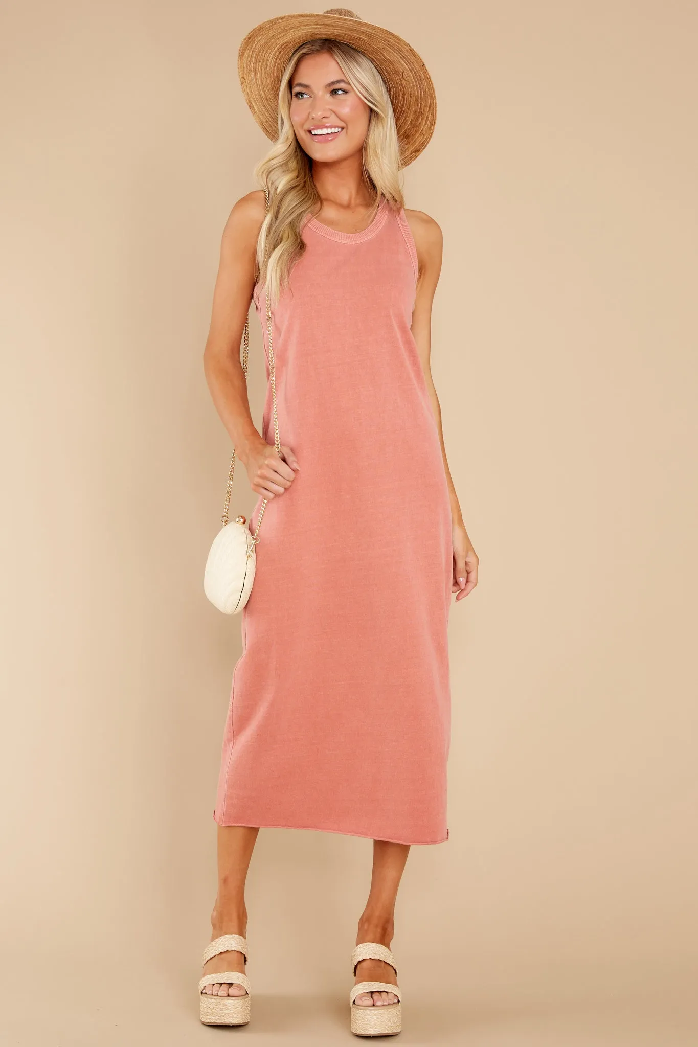 Natural Comfort Rose Taupe Midi Dress