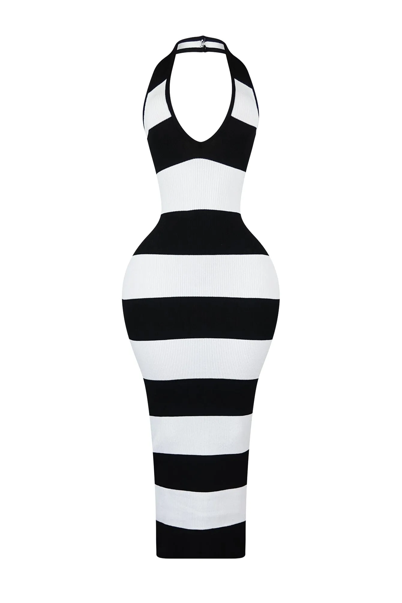 New Era Ribbed Knit Color Block Maxi Dress