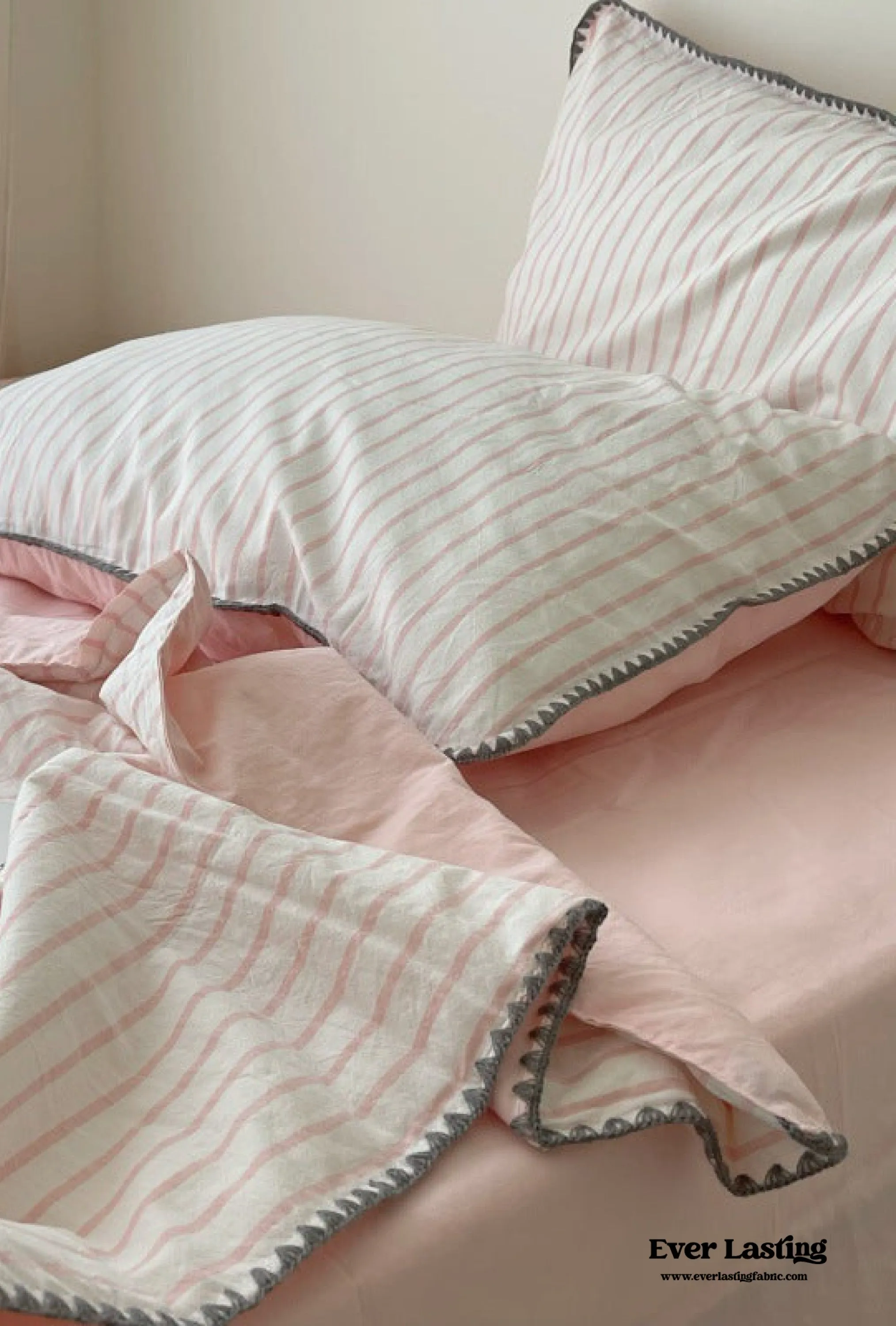 Pastel Stripe Blanket Set / Pink