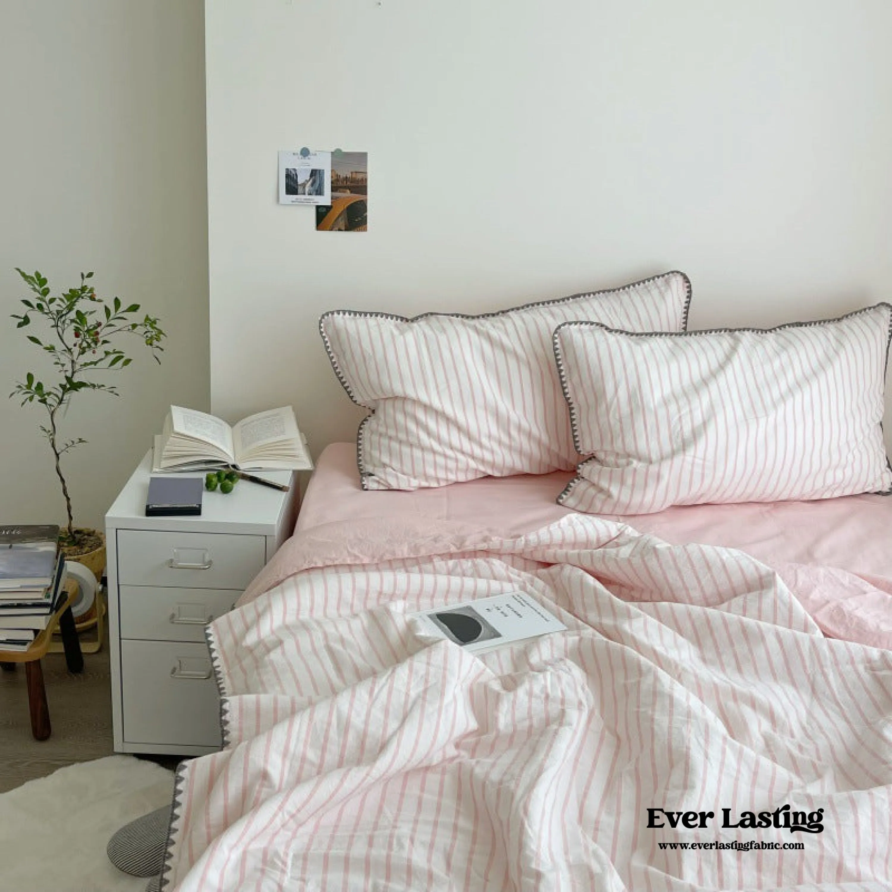 Pastel Stripe Blanket Set / Pink