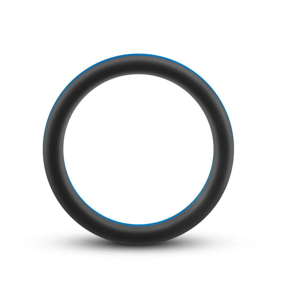 Performance By Blush® | Pro: Blue & Black Penis Ring - Made with Puria™ Silicone