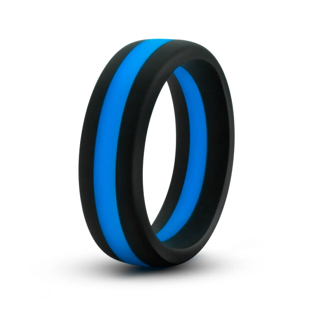 Performance By Blush® | Pro: Blue & Black Penis Ring - Made with Puria™ Silicone