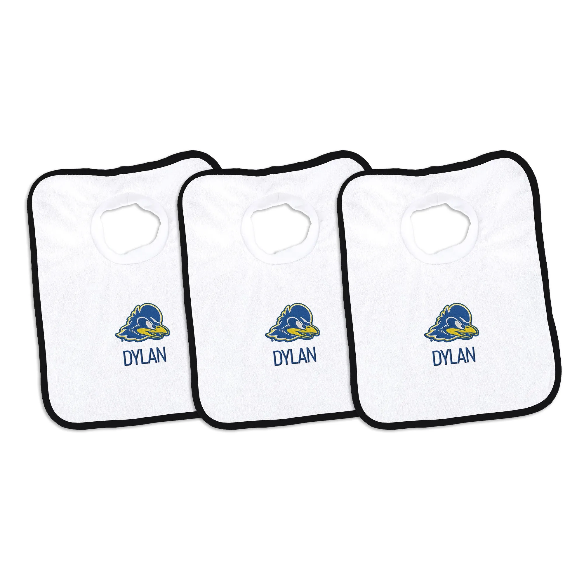 Personalized Delaware Fightin' Blue Hens 3-Pack Bibs