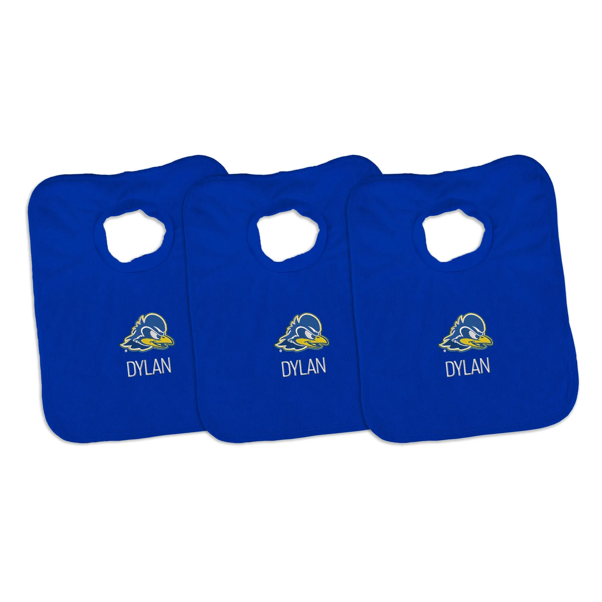 Personalized Delaware Fightin' Blue Hens 3-Pack Bibs