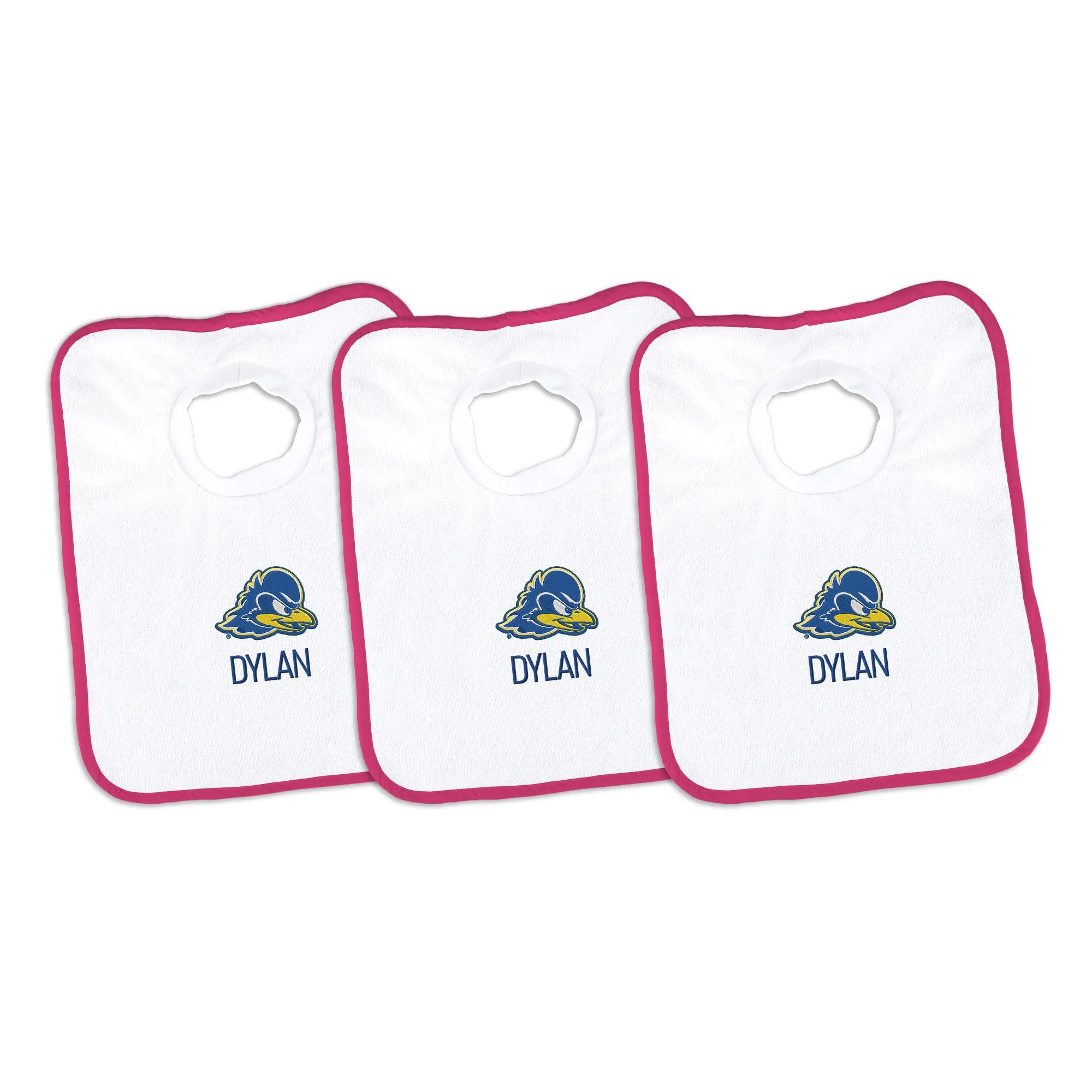 Personalized Delaware Fightin' Blue Hens 3-Pack Bibs