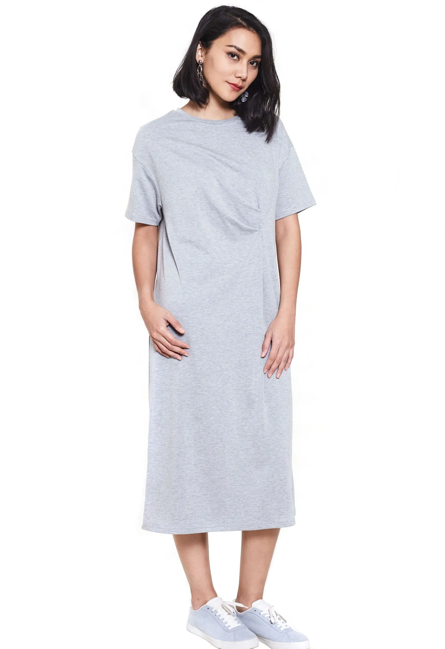 Side Knot Short Sleeve Dress