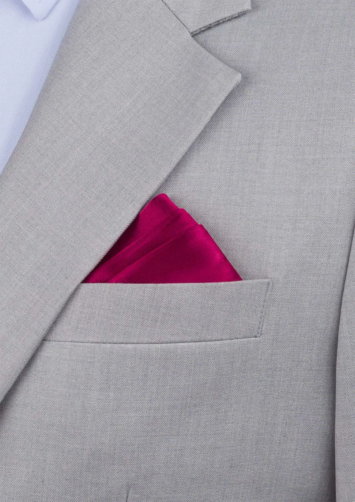 Silk Satin Carmine Red Pocket Square