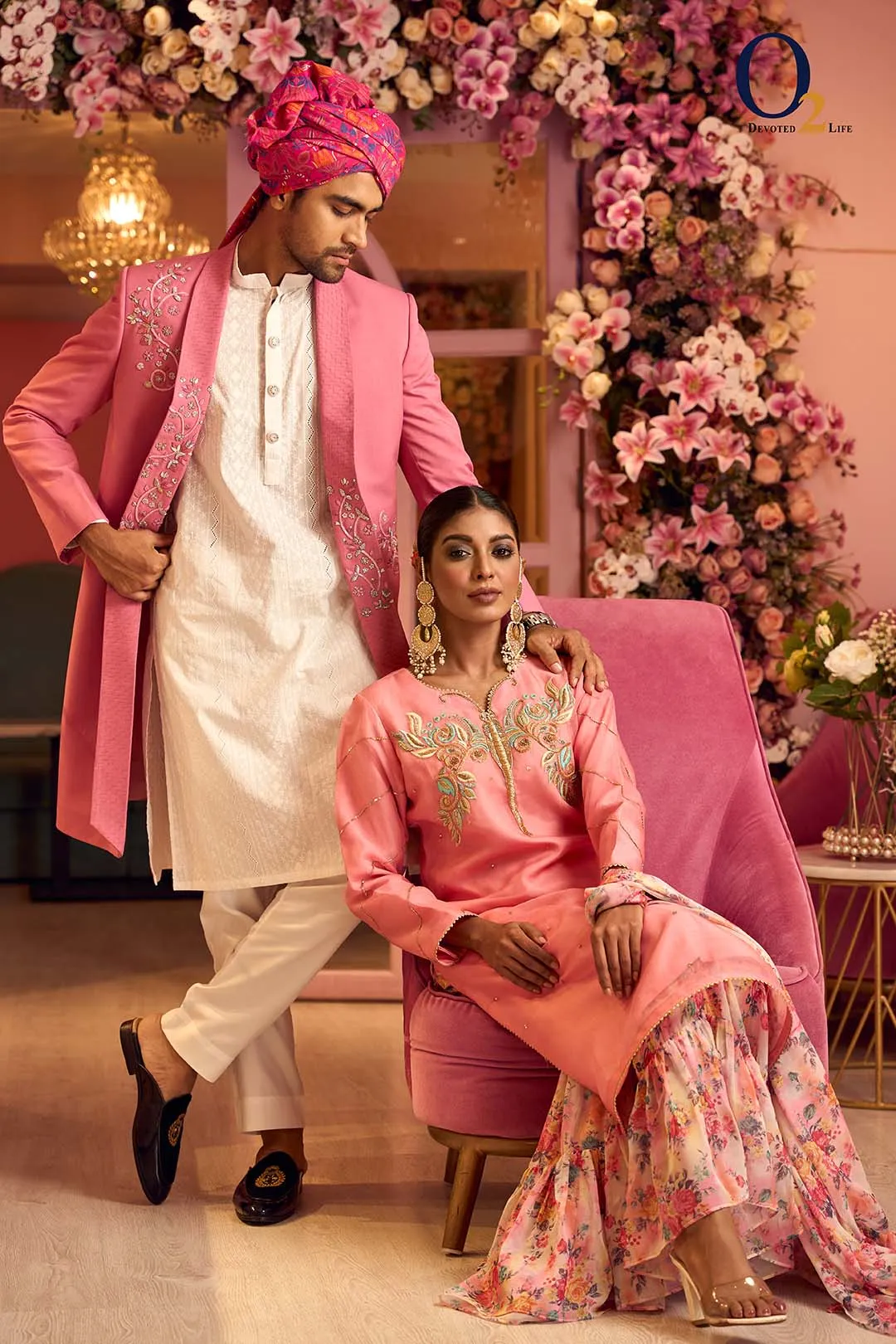 Soft Pink Zardozi Sherwani