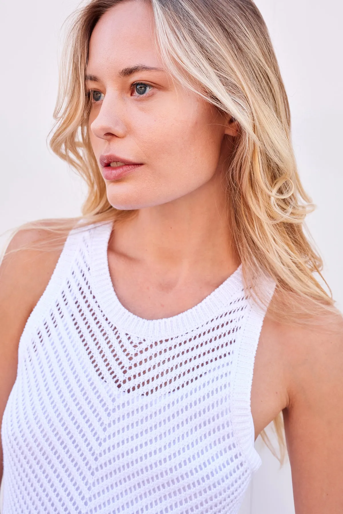 Sundry Racer Back Dress in Optic White