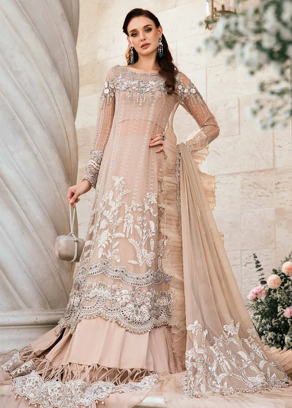 Unstitched Mbroidered Wedding Formals 2024 by Maria B | BD-2801