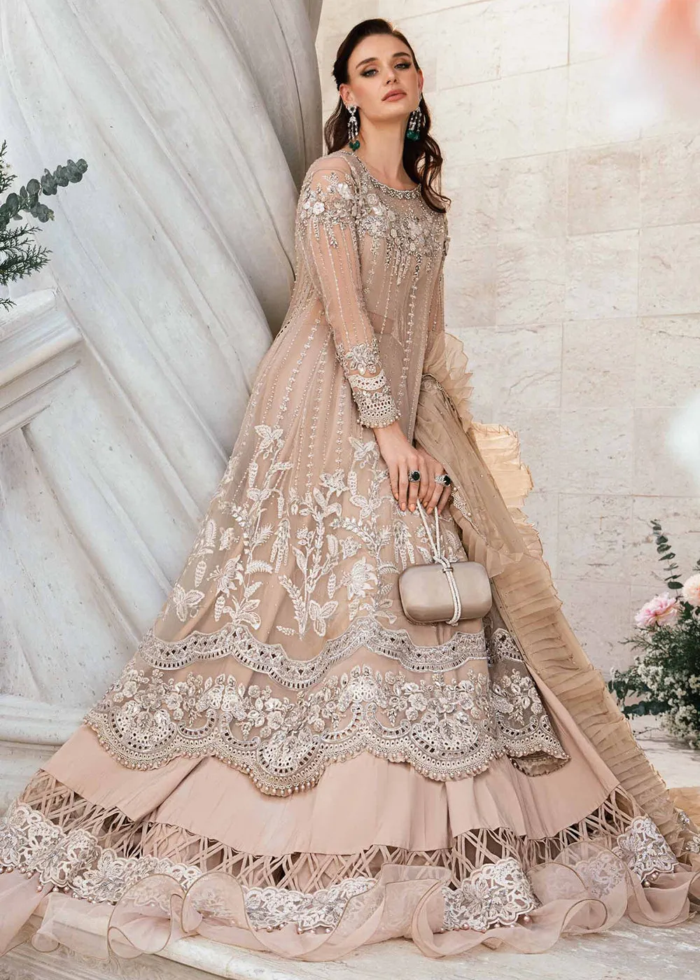 Unstitched Mbroidered Wedding Formals 2024 by Maria B | BD-2801