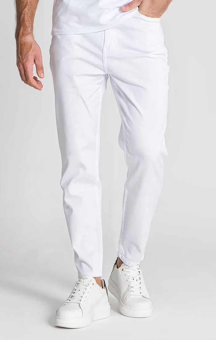 White Carrot Leg Jeans