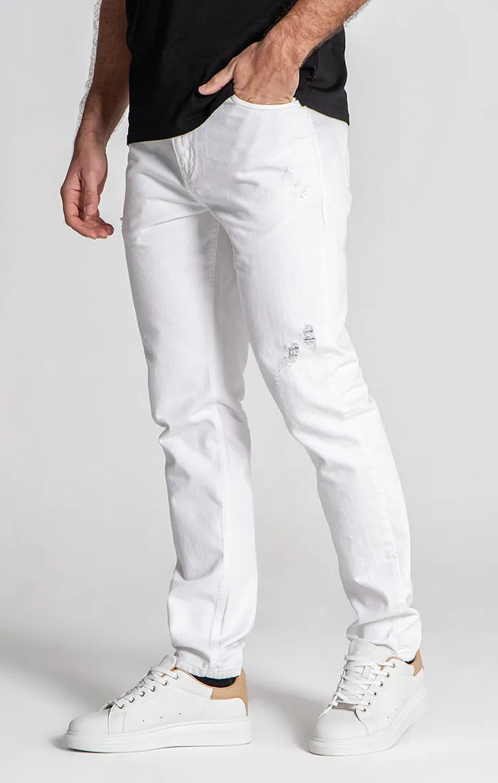 White Straight-Leg Jeans