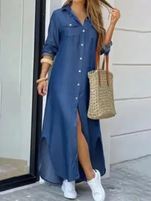 Women’s fashion sexy shirt long dresses dresses