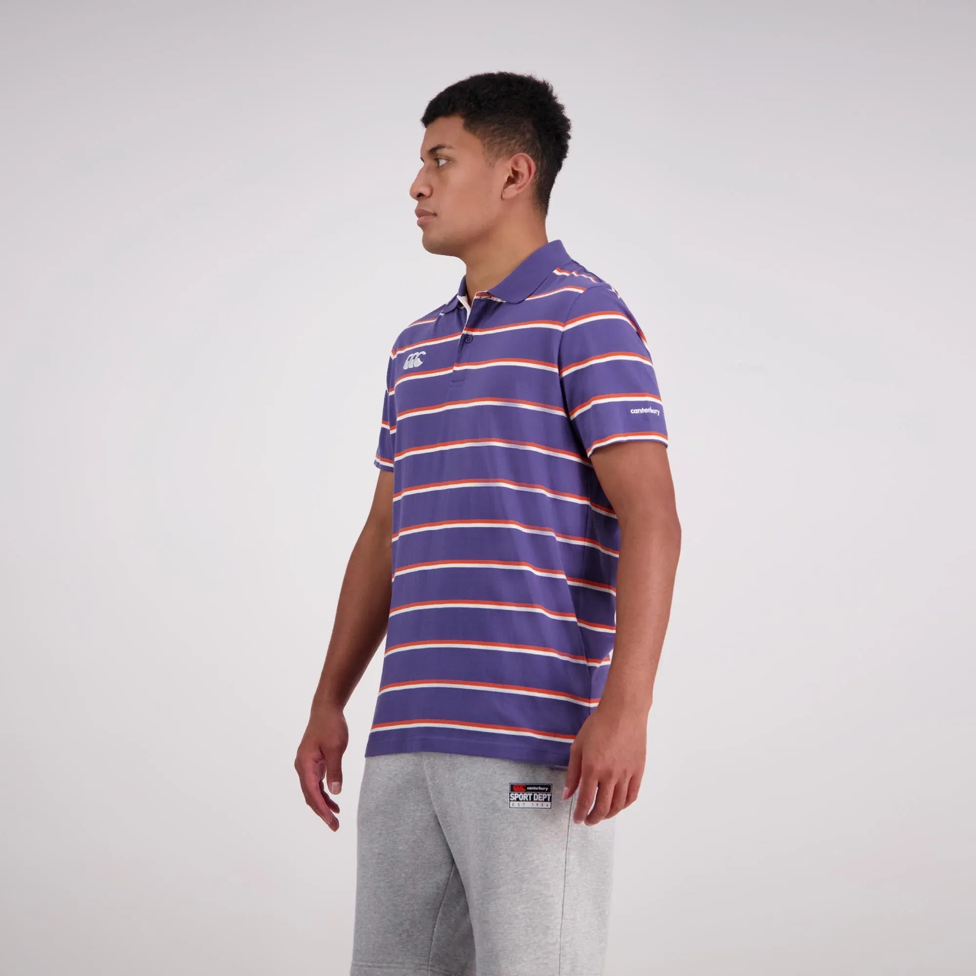 Yarn Dye Stripe Polo - crown blue