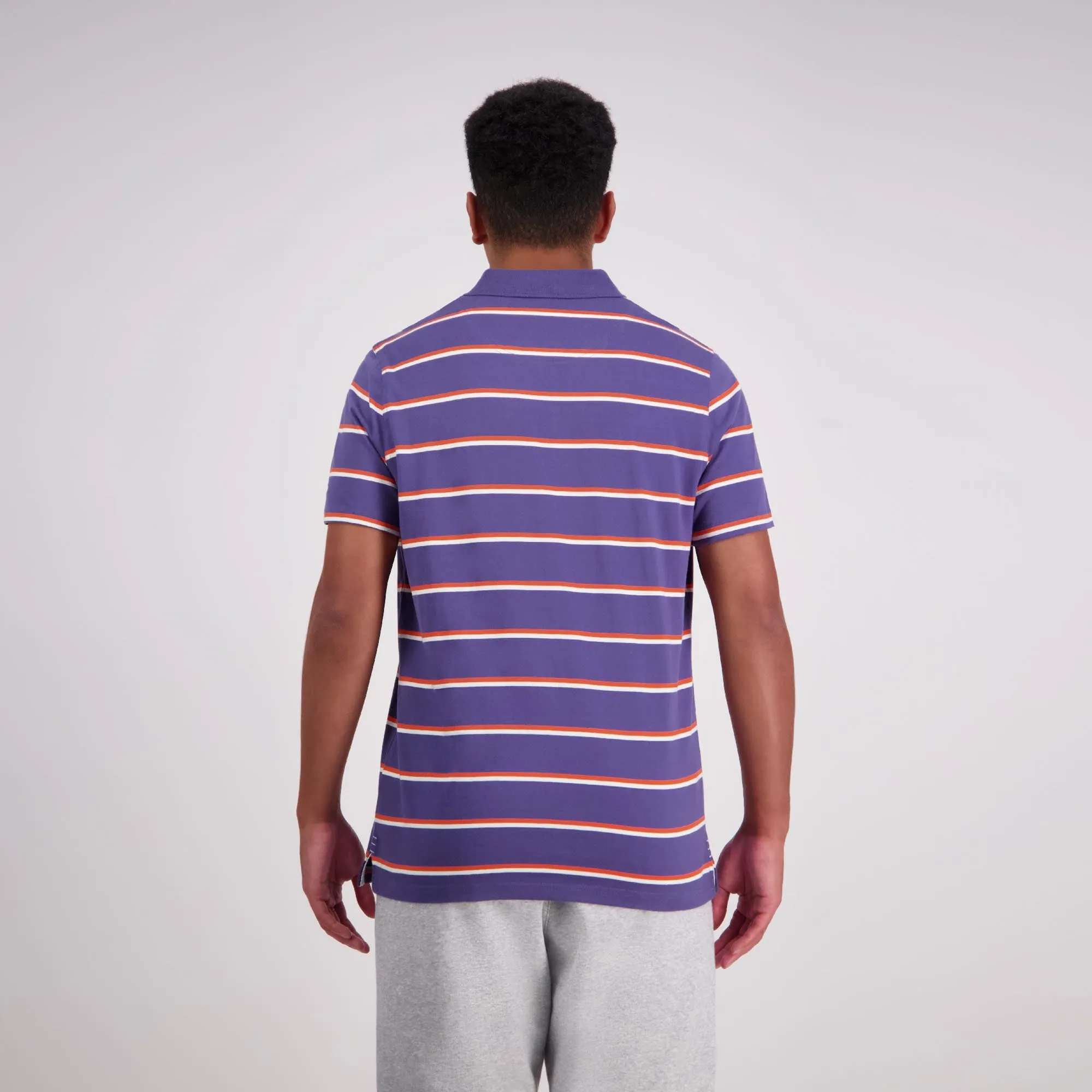 Yarn Dye Stripe Polo - crown blue